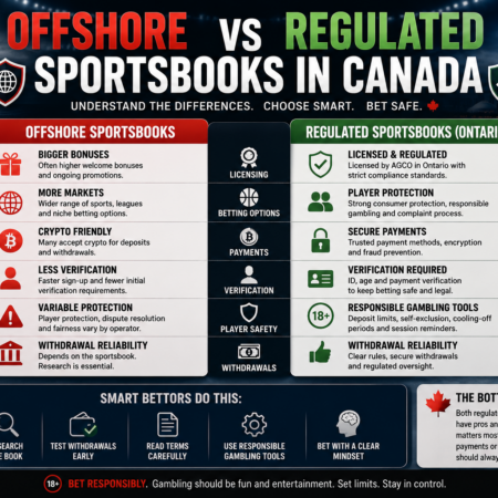Offshore vs Regulated Sportsbooks in Canada – Safety, Withdrawals & Key Differences