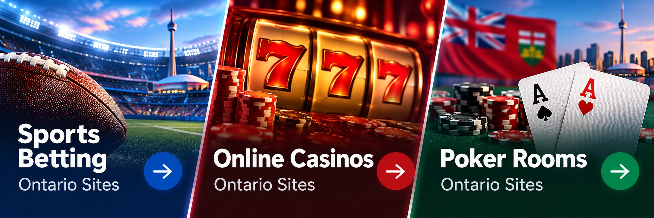 Ontario sports betting sites, online casinos and poker rooms